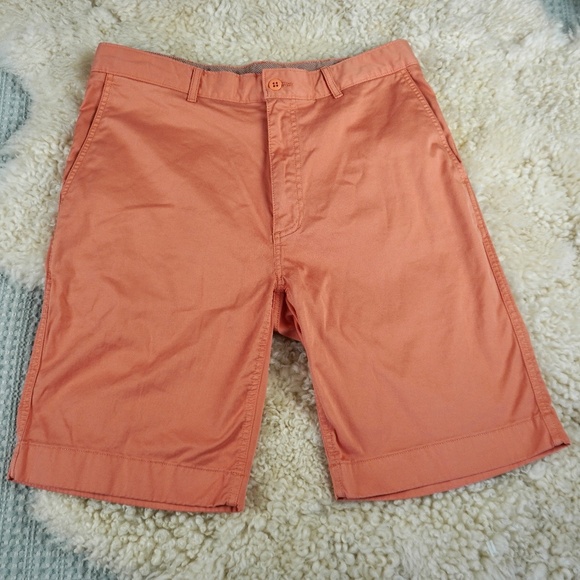 DANIEL CREMIEUX Orange KHAKI FLAT FRONT CHINO SHORTS MEN SIZE 33 Golf Casual Dad - Picture 1 of 10